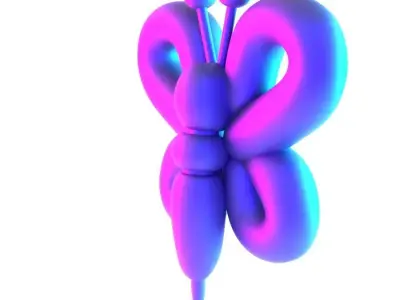 Butterfly Pink Wings Balloon Decoration Props Second Life toy 3D print model