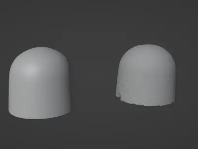 Photoscanned Round Weathered Concrete Bollard Free low-poly 3D model
