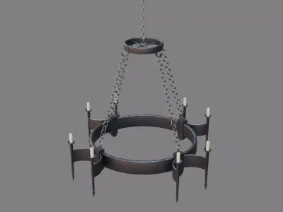Gothic chandelier Low-poly 3D model