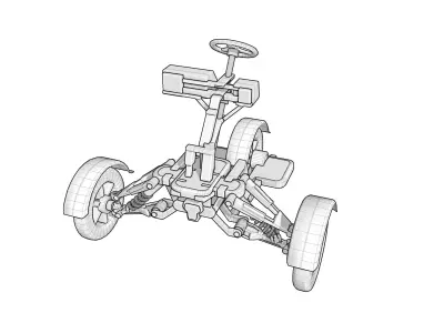 Electric Suspension Vehicle Model Design 3D model