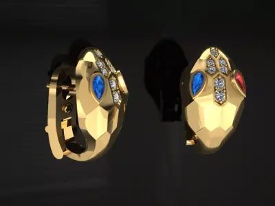Bulgari Snake earrings 3D print model