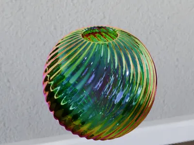 Golden Spiral Decorative Vase High-Quality 3D Model Low-poly 3D model