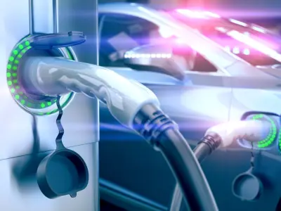 Electric Vehicle Charging Station animated 3d scene 3D model