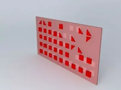 Red metallic frame 3D Free 3D model