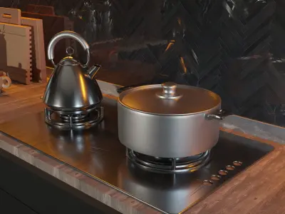 kitchen 2020 for Corona Renderer Cinema 4D 3d model 3D model