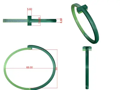 Tiffany bracelet with loch mechanism 3D print model