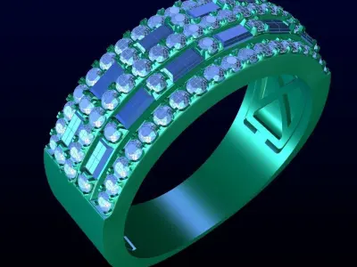 Diamond Fashion Ring 5 3D print model