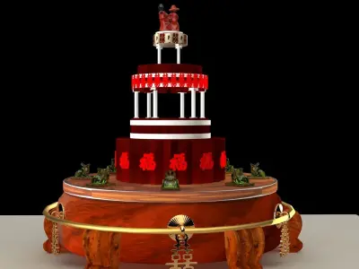 Chinese wedding cake 3D model