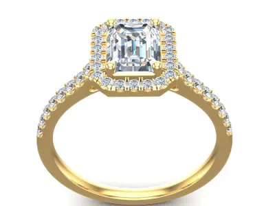 Diamond Emerald Ring 3D print model