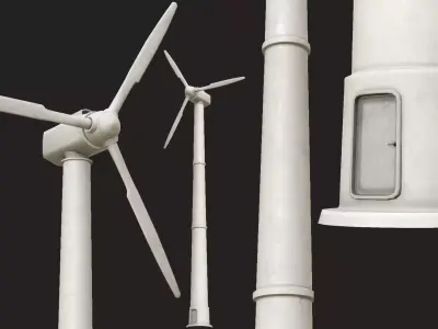 Wind Turbine PBR Low-poly 3D model