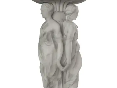 Three Roman Woman Fountain 3D model
