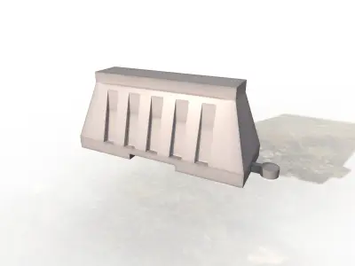 Plastic Road Barrier Low-poly 3D model