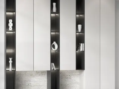 Modern Cabinet Hallway composition Wardrobe kit 3 color options 3D model