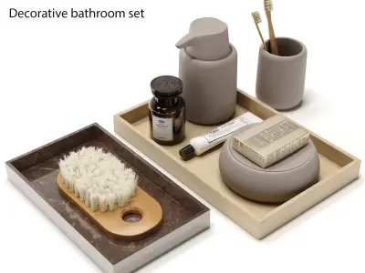Decorative bathroom set 3D model