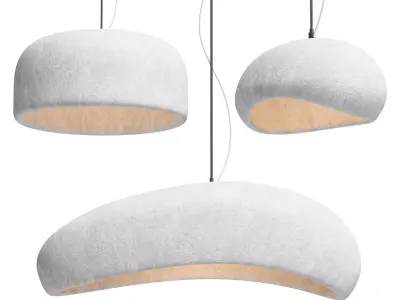 Japanese Wabi Sabi Pendant Lamp 3 shapes 3D model