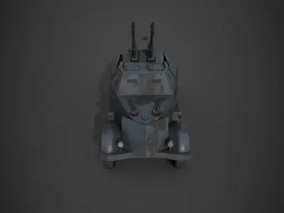FlakTank german tank Low-poly 3D model