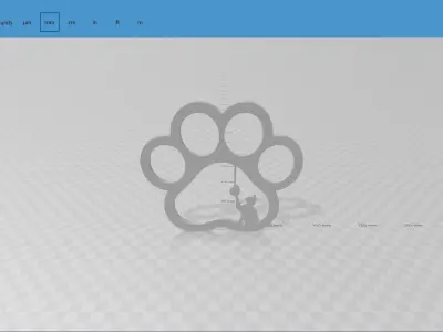Cute Pet Silhouette Art - Cat Paw Hollow Decoration 3D print model