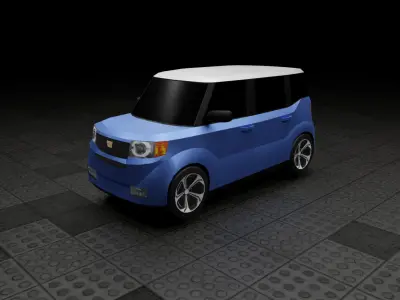 Low Poly Modern Generic Kei Car  Low-poly 3D model