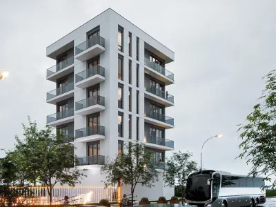 Apartment building Low-poly 3D model