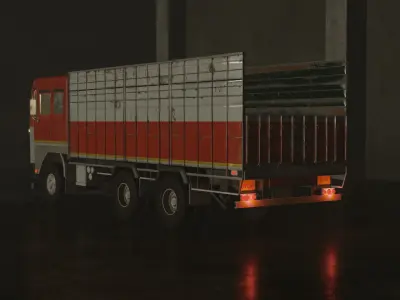 Indian Lorry Heavy carrier truck model Low-poly 3D model
