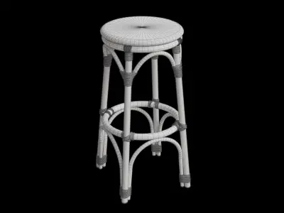 Blue And White Outdoor Stool 3D model