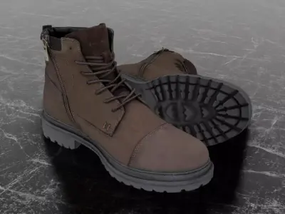 GREYDER 3D BOOTS - BROWN Low-poly 3D model