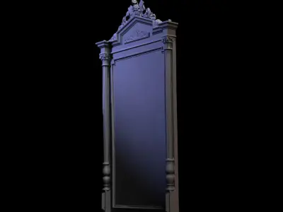 Furniture 048 wooden mirror frame 3D print model