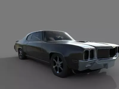 Gameready car model Buick gsx 455 Low-poly 3D model