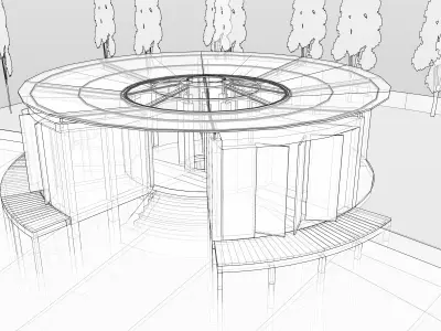 Modern Youth Camp House - Shelter - Pavillion 3D model