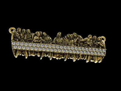 Round Diamond Encrusted Bradwinners Pendant 3D print model