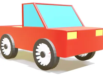 Cartoon Car Truck Low poly model 3D model