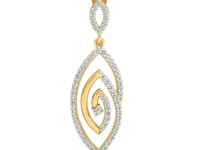 Women Earring 3DM STL OBJ FBX Render Details 3D print model 9
