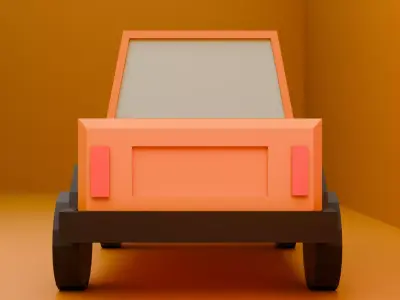 Cartoon pick-up car Low-poly 3D model