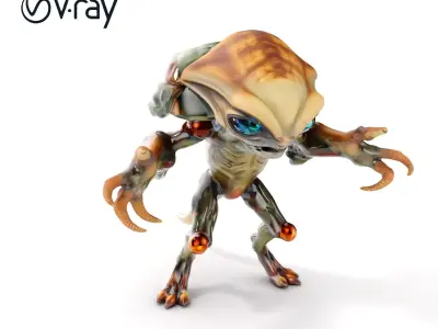 Alien Warrior  HighDetail Rigged D Character Model Low-poly 3D model