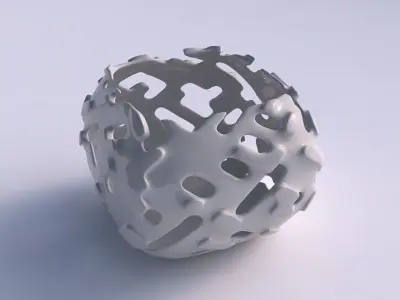 Bowl semi-quadratic with smooth cuts and bulges   3D print model