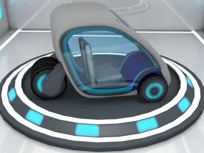 Sci Fi Car Low-poly 3D model