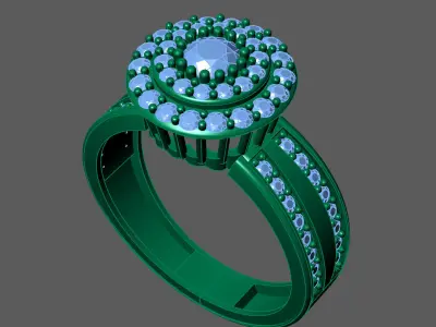 Womens Rings With Stone Ring Ready STL 3DM Models Rings women 3D print model