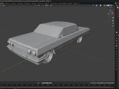 Chevrolet Impala 1963 Convertible 4-Door Close top 3D print model