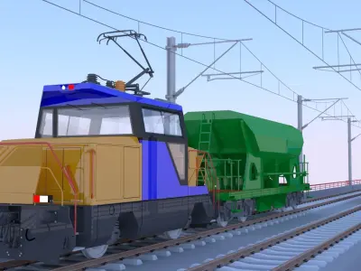 Railway station and bridge IV 3D Model Collection