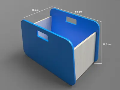 BacUp1Box Blue Low-poly 3D model