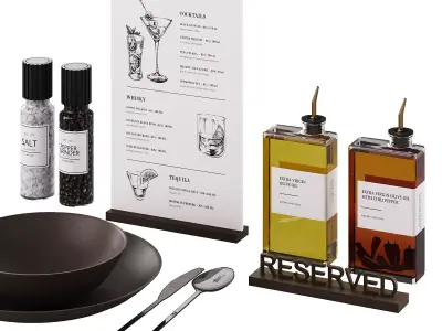 Restaurant Tableware for Bar or Steak House 3D model