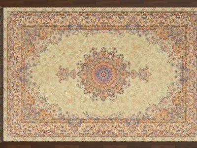 3 Rugs oriental rug Low-poly 3D model