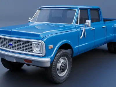 Chevrolet K10 Crew Cab Dually 1972 3D print model
