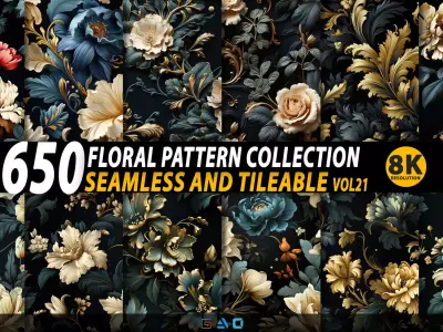 650 Floral pattern collection-Vol21-8K Res 3D model