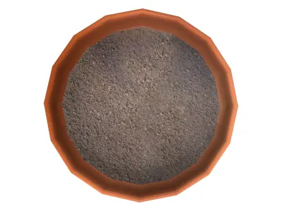 Classic Brown Plant Pot Low-poly 3D model