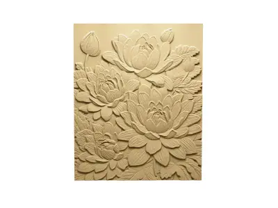 Modern Relief Wall Mural Decor CNC 3D Print 07  3D model