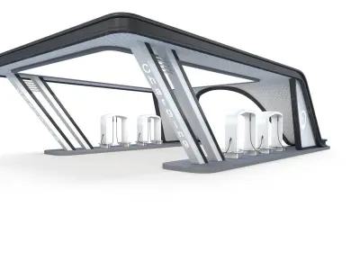 Electric Vehicle Charging Low-poly 3D model