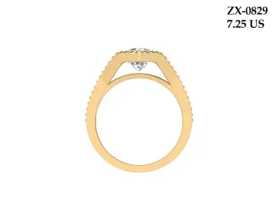 Solitaire Engagement Ring 3D print model 10