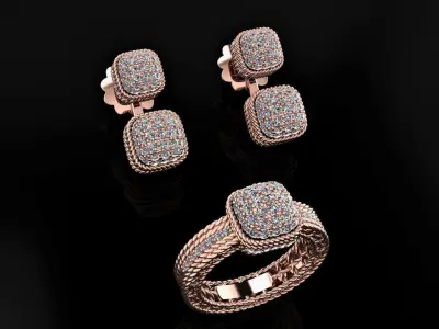 Ring and Earrings 65 3D print model