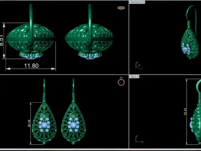 Elegant earring 3D print model